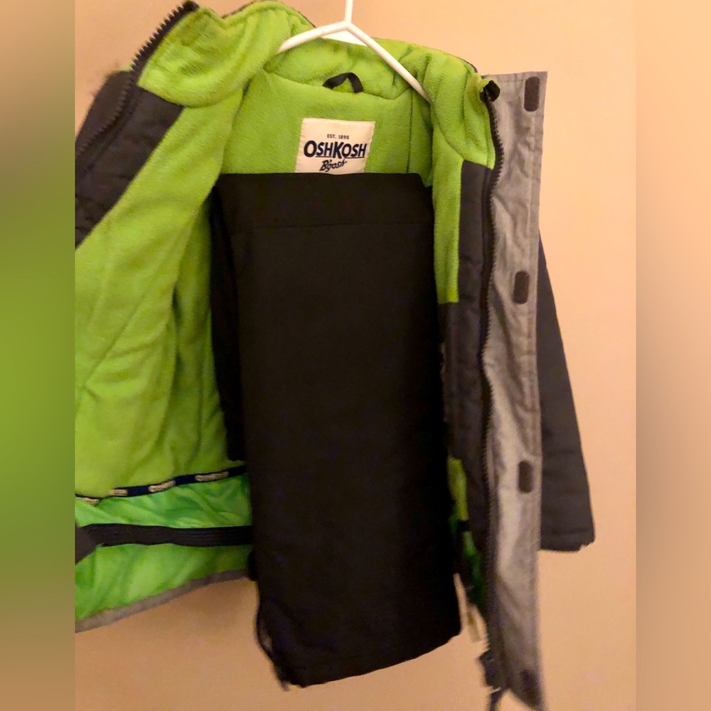 OSHKOSH SNOW SUIT (Coat and Suspendered Snowpants) Grey & Green